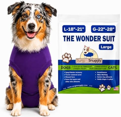 Surgi Snuggly Dog Surgery Recovery Suit, Cone Alternative, Spay/Neuter L