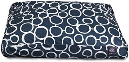 Majestic Pet Rectangular Dog Bed, Small, 27x20x4 in, Washable, Navy Blue