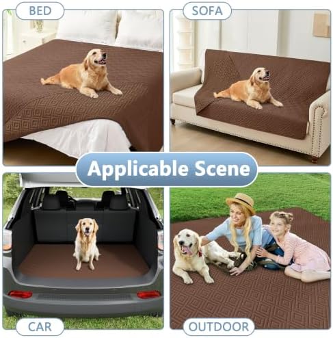 hyha Waterproof Reversible Dog Blanket, Pet Blanket for Sofa Couch