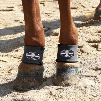 Harrison Howard Durable Shock-Absorbent Breathable Impact Protection Pastern Wraps for Horse Sold in Pairs Black