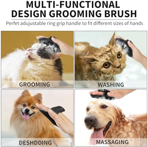 Professional 7 in 1 Dog Paw Cleaner for Dogs & Cats - Includes 1 Portable Paw Washer, 1 Bath Brush, 2 Dog Toothbrushes and 3 Absorbent Towels Note: Fits Paws 1.5 to 2.5 Inches Wide (Medium, Black)
