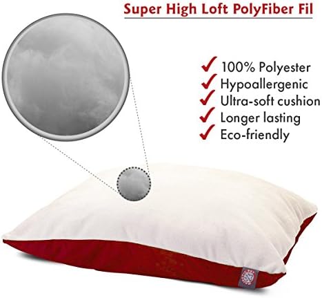 Majestic Pet Rectangle Large Dog Bed Washable – Removable Slipcover Pet Bed – Dog Crate Bed Super Value Pillow Dog Bed – Dog Kennel Bed for Sleeping - Dog Bed Large Breed 36 x 48 Inch – Red