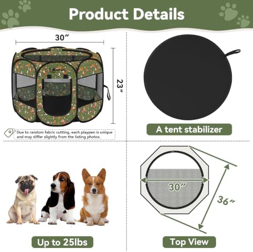 Siedihit Dog Playpen, Medium Dogs Tent Crates Cage Indoor/Outdoor