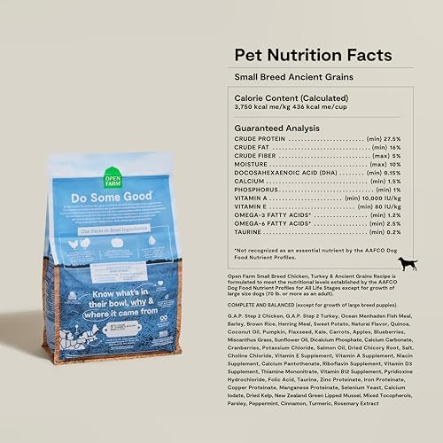 Open Farm Ancient Grains Dry Dog Food, Small Breed Kibble, 4lb Bag