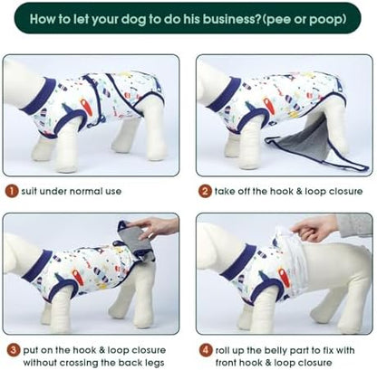 Kuoser Recovery Suit for Dogs Cats, Soft Dog Surgery Suit Female Male Spay