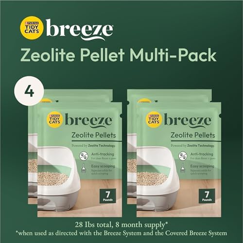 Purina Tidy Cats Breeze Refill Cat Litter Pellets, (4) 7 lb Bags