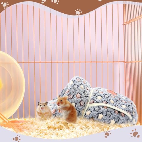 Wenqik 2 Pcs Guinea Pig Fleece Hideouts, Blue, Khaki, Star