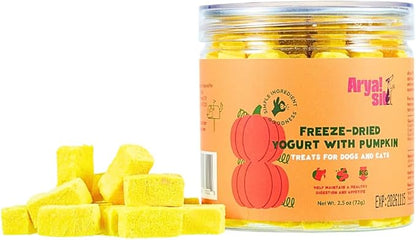 Arya Sit! - Freeze-Dried Food Topper (Yogurt with Pumpkin) for Dogs and Cats - Probiotic-Rich · High Fiber · Supports Healthy Poop