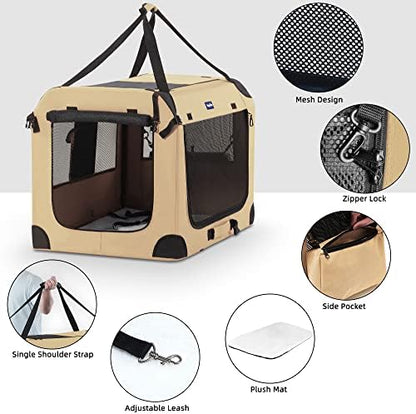 Petprsco Portable Dog Crates for Medium Dogs, 32"x23"x23" Travel Dog Crate