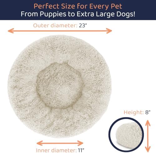Calming Donut Dog Bed for Small Dogs, Round Dog Bed for Medium & Large Dogs