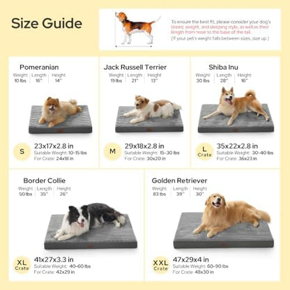 Bedsure ComfyFleece Dog Bed Medium Size Dog with Washable Cover, 29x18