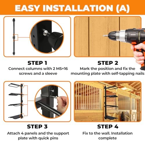 Sidasu 4 Tier Saddle Rack Wall Mount Detachable, Heavy Duty Saddle Stand