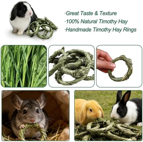 4Pcs Rabbit Timothy Hay Toy Natural Grass Guinea Pig Chew Toys