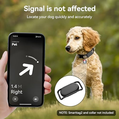 DDJ [2 Pack] Dog Collar Holder for Samsung Smart Tag 2, Dog GPS Tracker Waterproof Silicone Case for Galaxy Smarttag2, Anti-Lost and Scratch Resistant, for Cat, Pet, Fits Different Width Collars