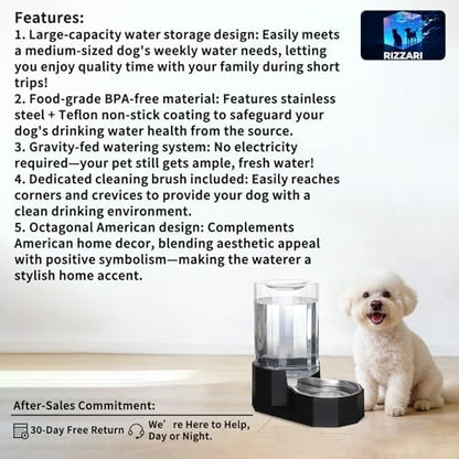 Sfozstra 7L Gravity Dog Water Dispenser:Filter Free Design