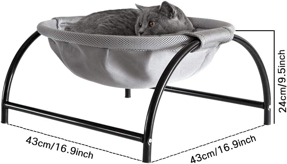 JUNSPOW Cat Bed Dedicated Replacement Net Cover Soft Breathable (Gray)
