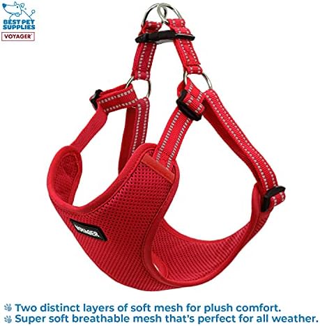 Voyager Step-in Flex Adjustable Dog Harness - Red, Large