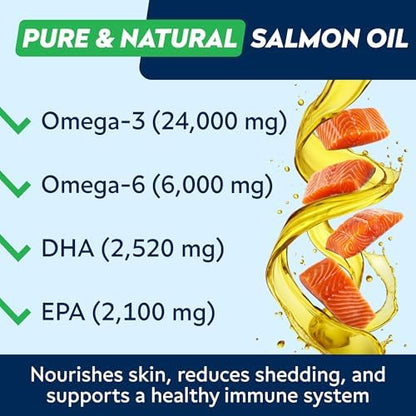 Omega 3 for Dogs - Fish Oil Skin & Coat Supplement, Itch & Allergy Support