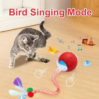 2PCS Interactive Cat Toys for Indoor Cats with 6 Tails, Automatic Cat Toy