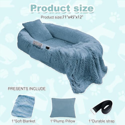 YAEM Human Dog Bed, 71"x45"x12" Calming Human Size Pet Bed for Adult, Navy