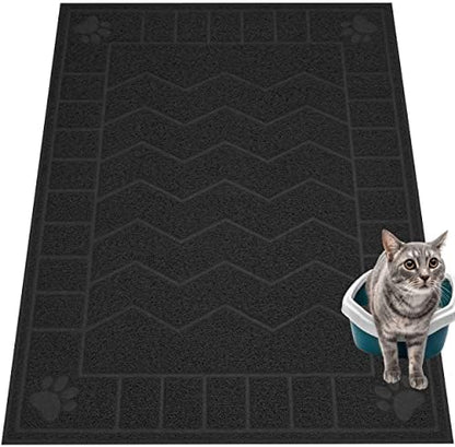 Cat Litter Box Mat, 47" x 35" Large Waterproof Litter Trapping Mat