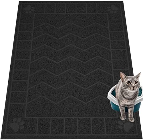 Cat Litter Box Mat, 47" x 35" Large Waterproof Litter Trapping Mat
