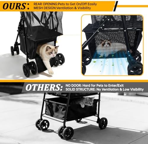 2-in-1 Folding Shopping Cart & Pet Stroller 110 LB Grocery Cart