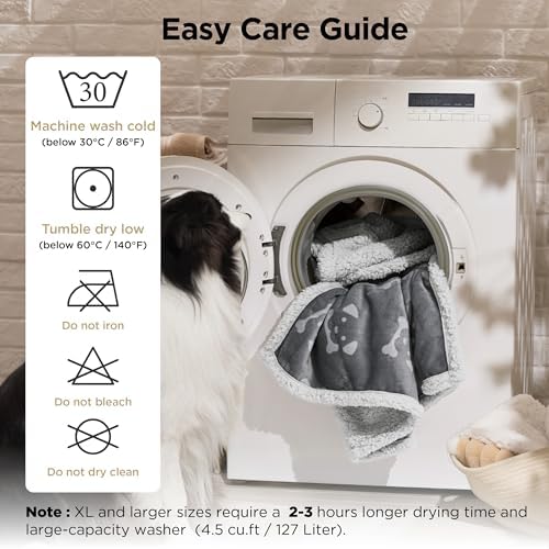 Bedsure Waterproof Dog Blankets for Large Dogs - 40"X50", Anchor Gray