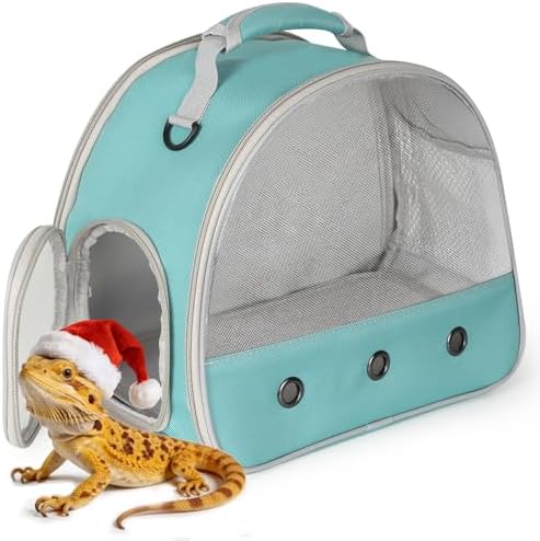 Guinea Pig Carrier,Guinea Pig Carrier for 2,Ventilation Carrier for Bearded Dragon,Reptile Travel Carrier for Lizards Sugar Glider Hedgehog Rat Parrot Birds,Airline Approved Green
