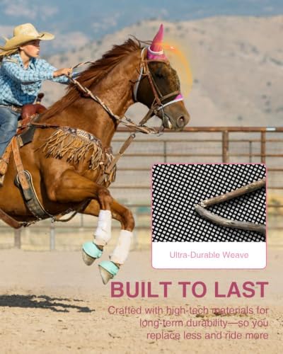 Hilltown Fly Mask for Horse with Ears - Full, Pink