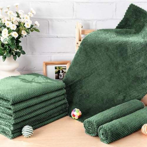 VitalCozy 10Pcs Guinea Pig Cage Liner Washable, Grid, 12x12 Inch, Geen