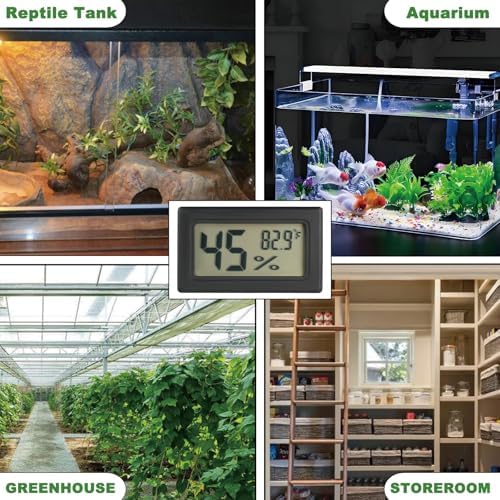 Reptile Thermometer and Humidity Gauge Digtal Terrarium Thermometer 2pc