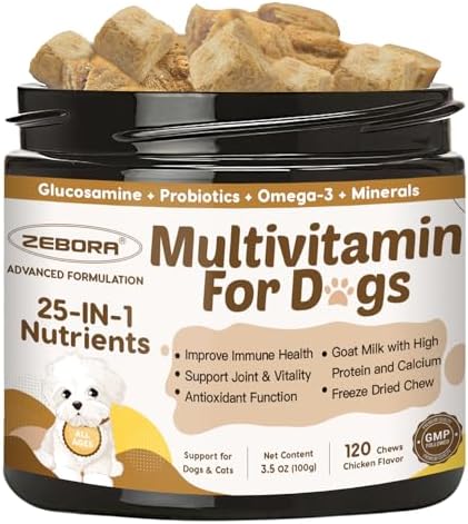 ZEBORA Dog Multivitamin - Vitamins and Supplements - 120 Freeze-Dried Chews