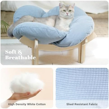 CHEERHOME PETS Elevated Cat Bed for Indoor Cats Couch Sofa Flower