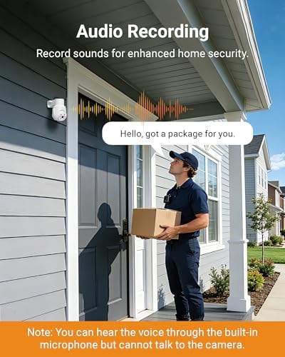 Anlapus 5MP Security Camera System, 4X 2MP Pan/Tilt Audio Cams, No HDD