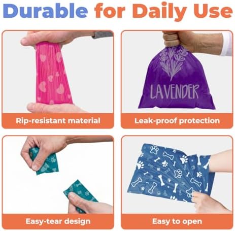 Best Pet Supplies Poop Bags for Dogs - Assorted Colors, 150 Count