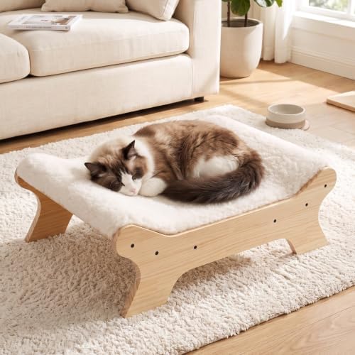 Veehoo Elevated Cat Bed, Raised Cat Hammock Bed for Cats and Small Dogs
