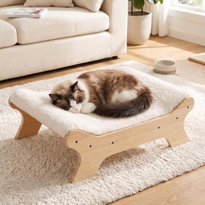 Veehoo Elevated Cat Bed, Raised Cat Hammock Bed for Cats and Small Dogs