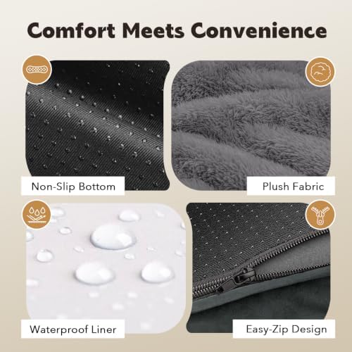 MEKIY Orthopedic Waterproof Dog Bed Pet Couch with Bolster for Medium Dogs