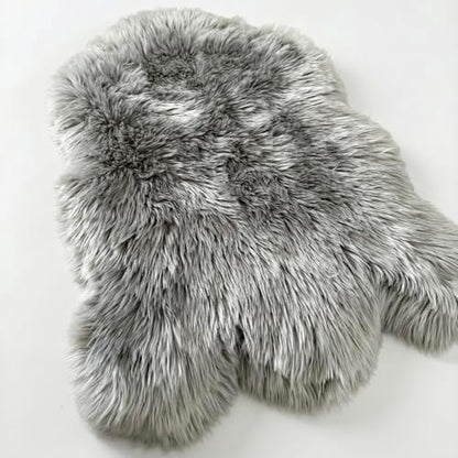 IHAPPYDOG Faux Fur Orthopedic Dog Bed, Memory Foam, Grey 30"x20"