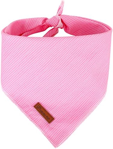 Dog Bandana - Comfortable Cotton Triangle Bid Scarf for Puppy, Small Dog, Washable Pet Kerchief for Girl Dogs or Cats, Pink Adorable Bandana