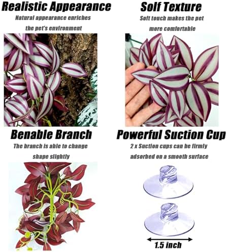 Woyrise Fake Reptile Plants for Terrarium,Tank Decor, Artificial Plant