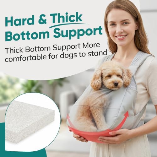 Dog Sling Carrier Front with Thicken Bottom Support for Small Dogs 10-16 lb