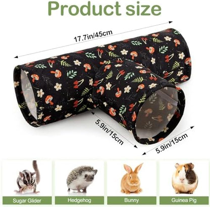 Bienbee Guinea Pig Tunnel, 3-Way Washable Collapsible Toy for Small Animals