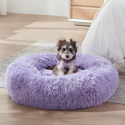 Western Home Calming Donut Medium Dog Bed Washable Pet Bed,30" Purple