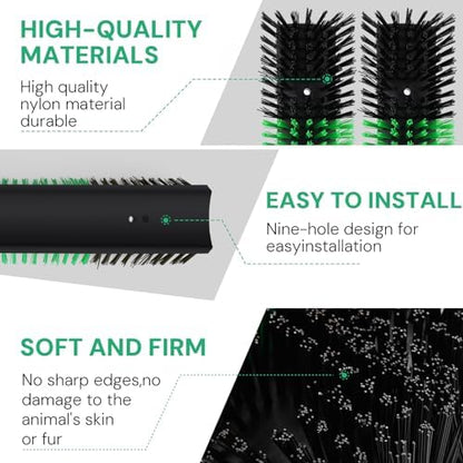 2pcs Livestock Scratching Brush with 8 Screws,Cattle and Horse Grooming Brush, Itch Relief for Horses, Goat, Cattle,Sheep,Cow and Pig,Animal Back Scratching