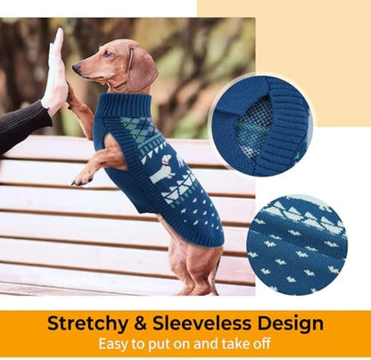 Lelepet Dachshund Sweater Turtleneck Dog Sweaters for Small Dogs (XS-XL)