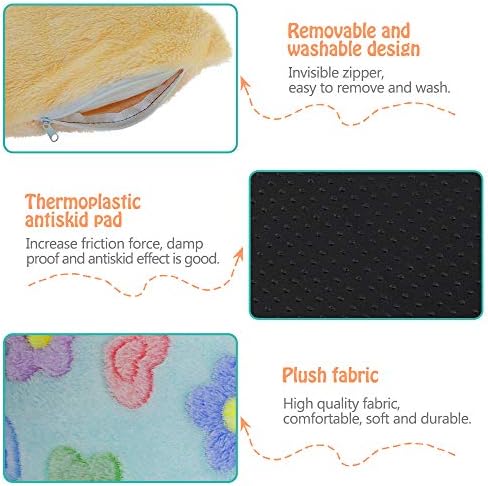HOMEYA Small Animal Pet Bed, Sleeping House Habitat Nest for Guinea Pig Hamster Hedgehog Rat Chinchilla Hideout Bedding Snuggle Sack Cuddle Cup Cage Accessories with Removable Washable Mat(Blue)
