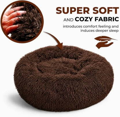 Whiskers & Friends Cat Beds for Indoor Cats & Small Dog, Fluffy Cat Bed