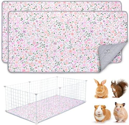 Unicorn Catcher 2 Pack Washable Guinea Pig Cage Liner, Waterproof Bedding